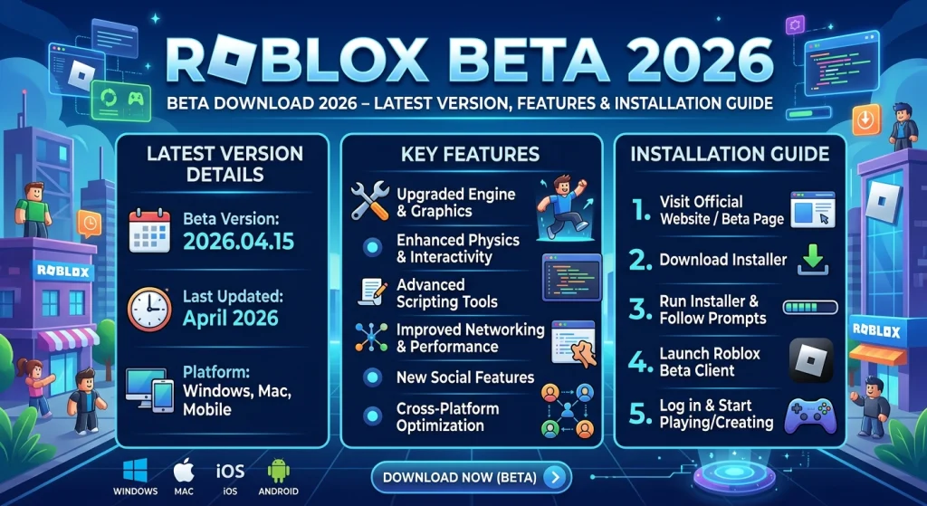 Roblox Beta Download 2026 latest version